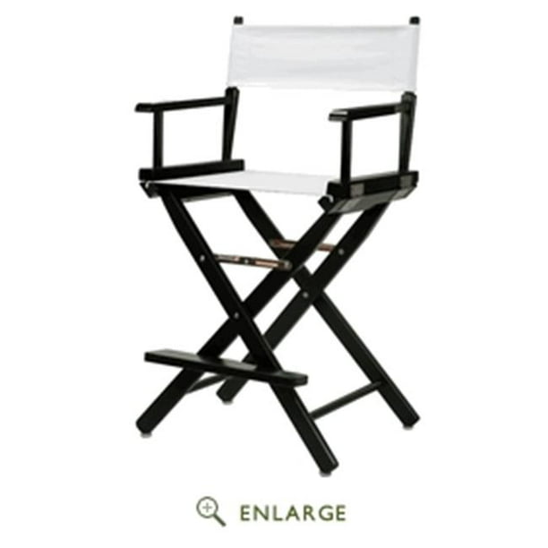 24 Directors Chair Black Frame-White Canvas